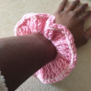 Pink Scrunchie with Light Pink Velvet Outline